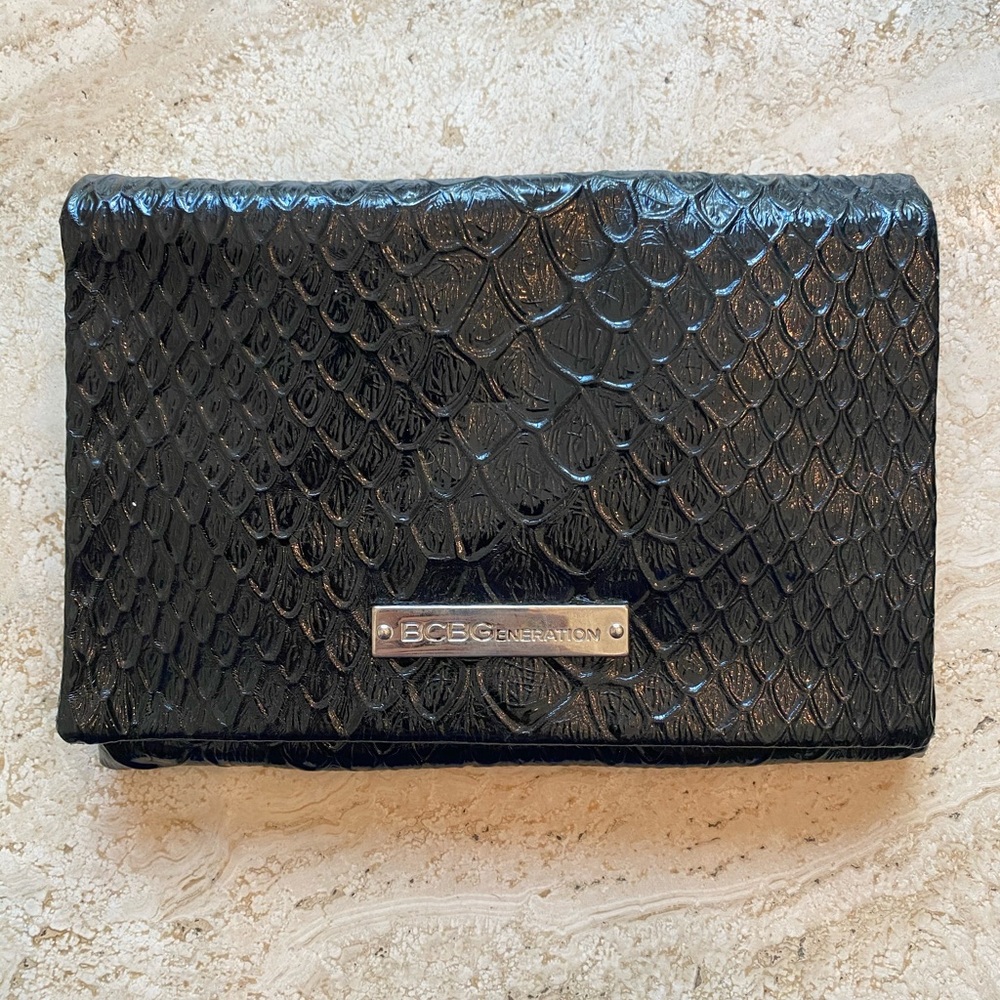 BCBGeneration Embossed Clutch Detachable strap